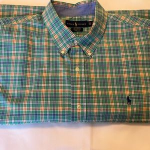 Ralph Lauren long sleeved button down plaid.